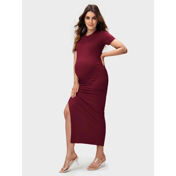 BASICS Maternity Split Thigh Bodycon Dress - Picture 11 of 11